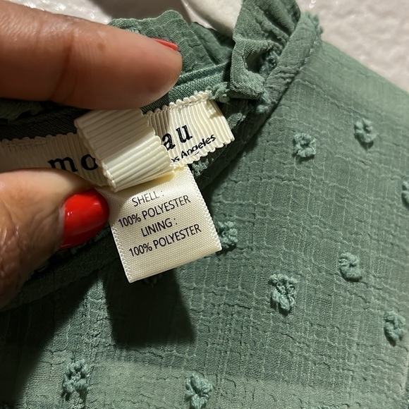 monteau boho high neck polka dot textured tier dress womens size small - Picture 9 of 11